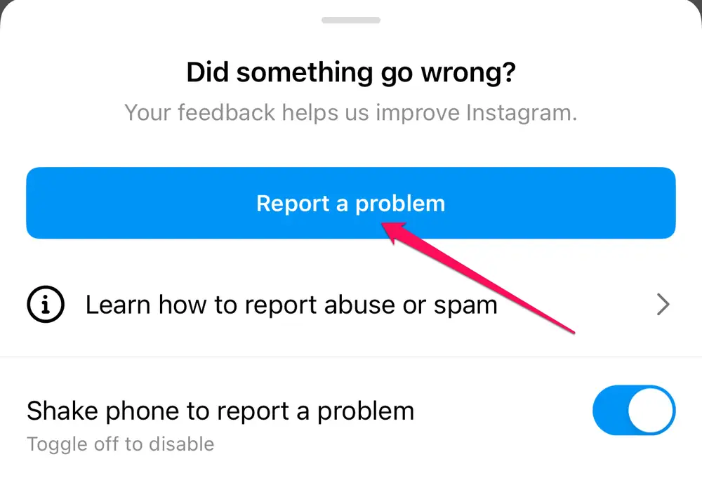 Report a problem to delete account