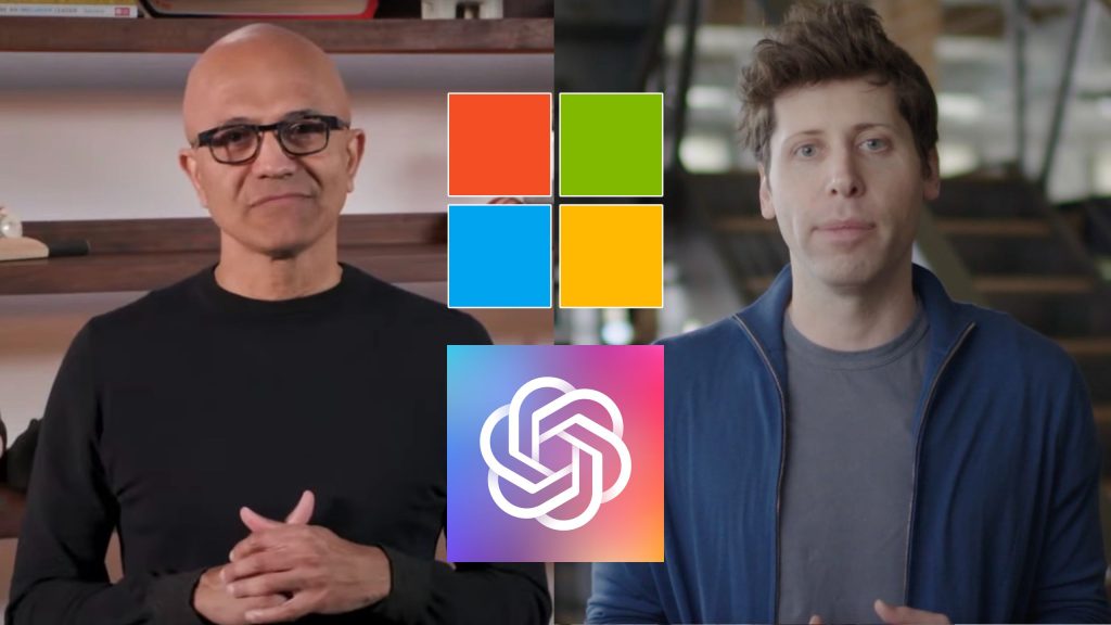 Image showing Sam Altman and Satya Nadella.
