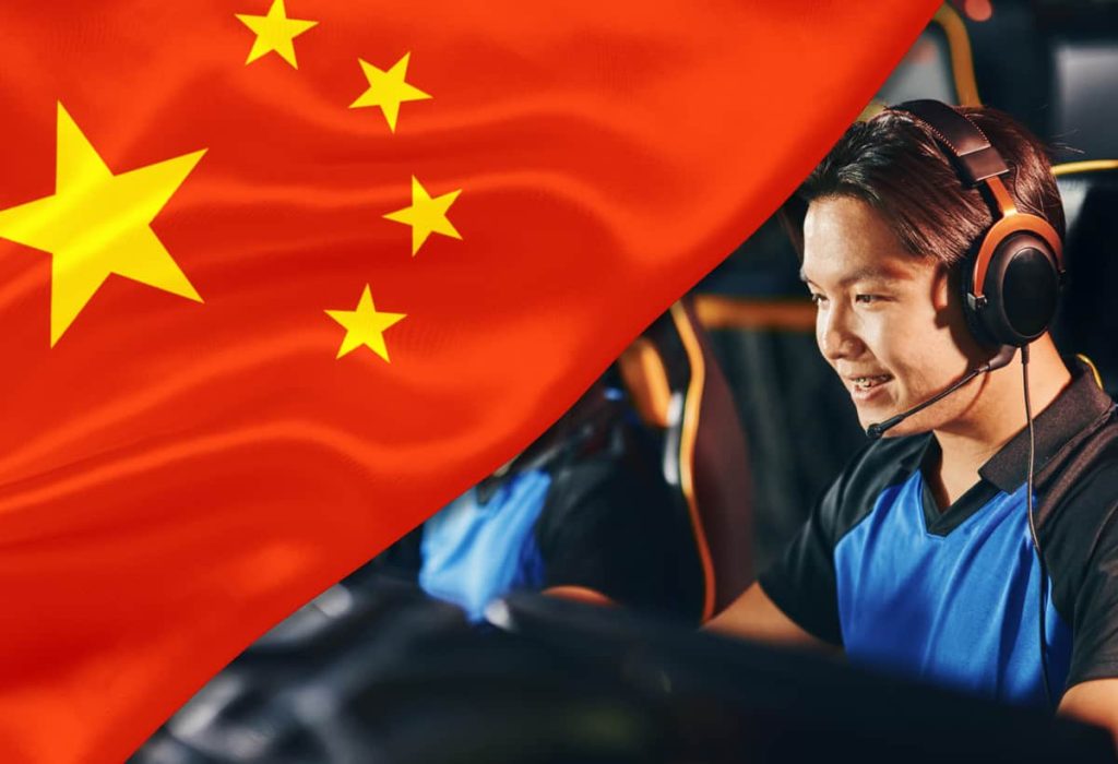 Image showing a gamer with China's flag.